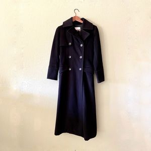 Chaiken Double Breasted Black Wool Trench Coat 2